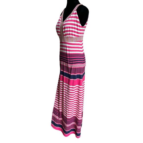J. McLaughlin Pink Striped Maxi Dress in Catalina Cloth with Stretch Size XS - Picture 2 of 6